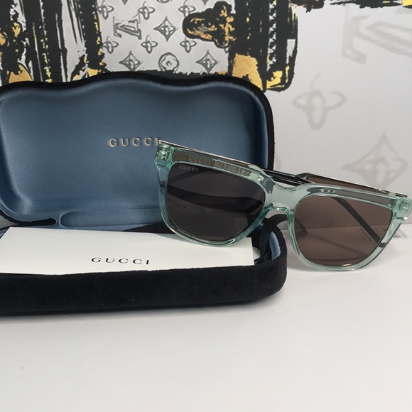 ✨ Brand New Gucci GG0976S 002 Sunglasses – Green Mint with Brown Lenses ✨ - Picture 12 of 12